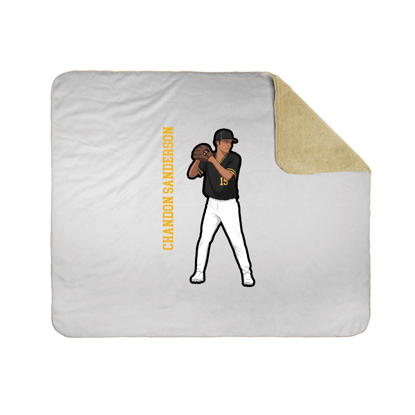 Throw Blanket — Name Vertical in White