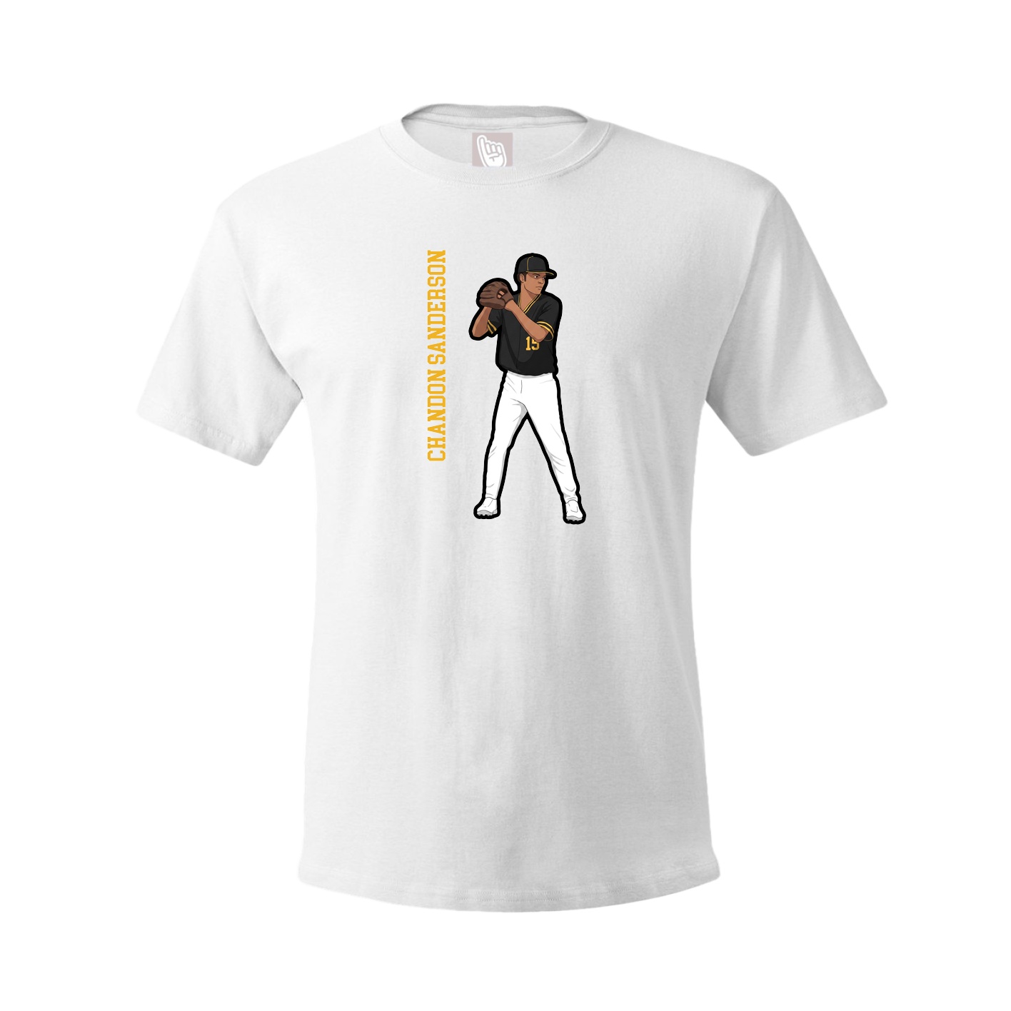 Youth Tee — Name Vertical in White