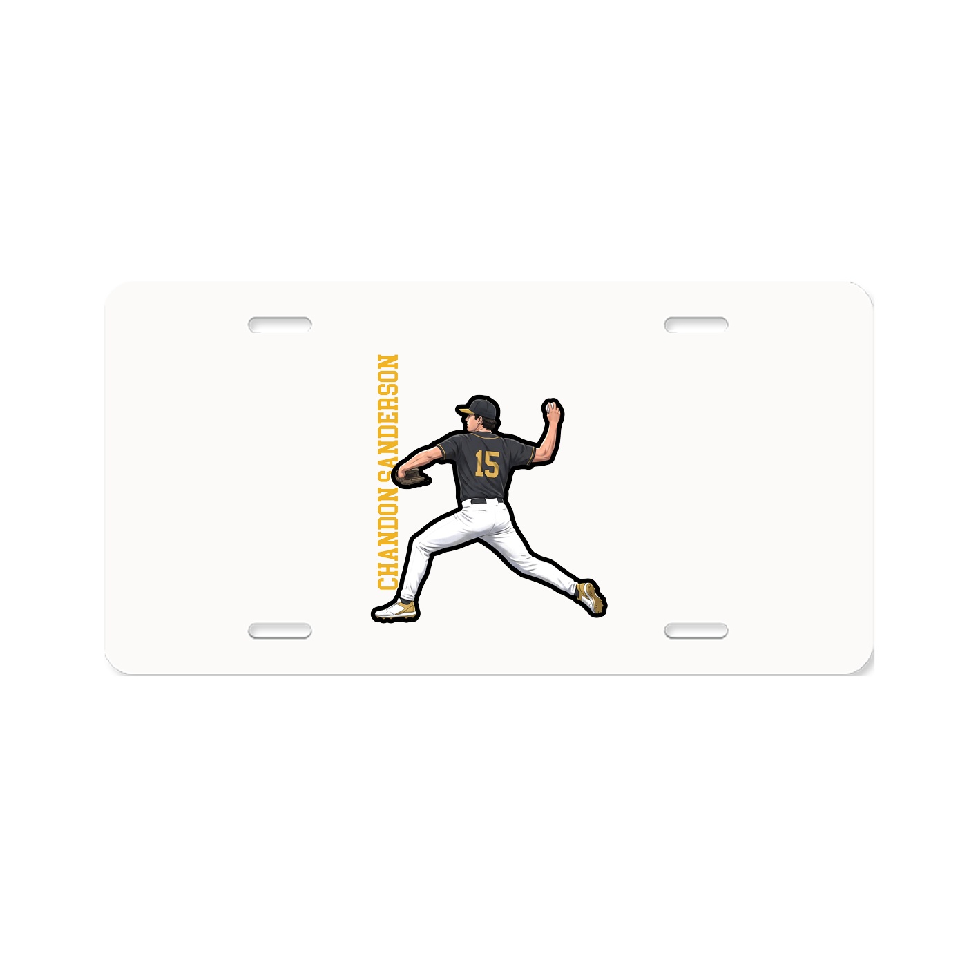 License Plate — Name Vertical in Classic