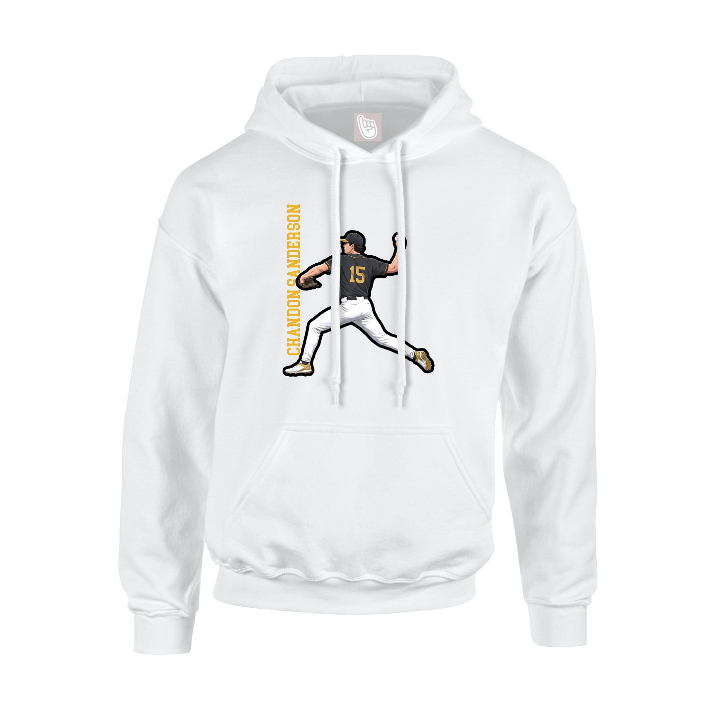Youth Hoodie — Name Vertical in White