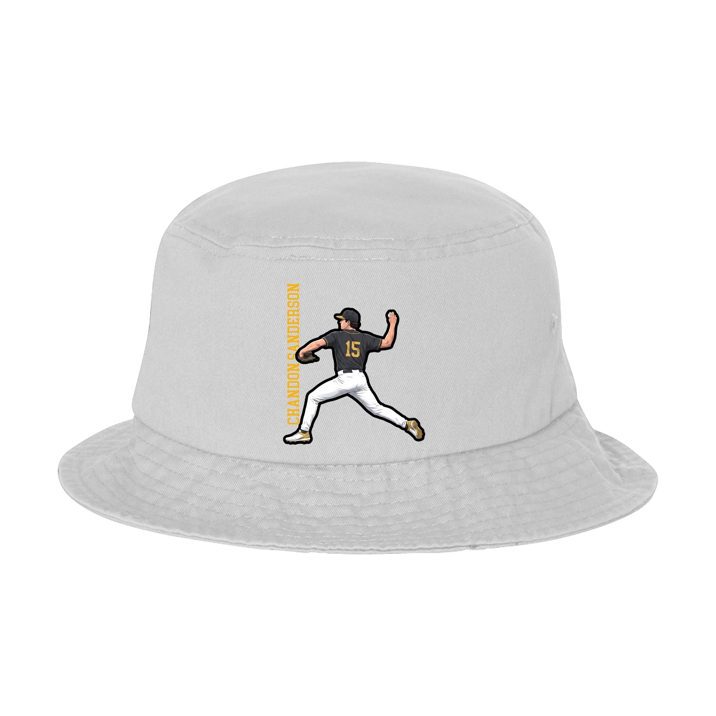 Bucket Cap — Name Vertical in White