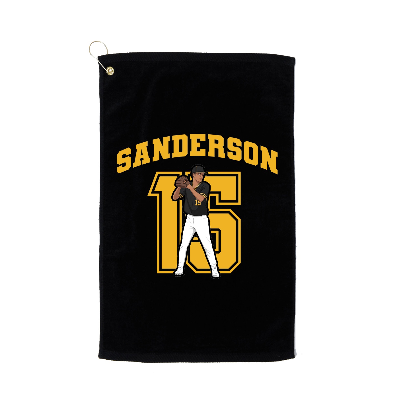 Golf Towel — Number in Black
