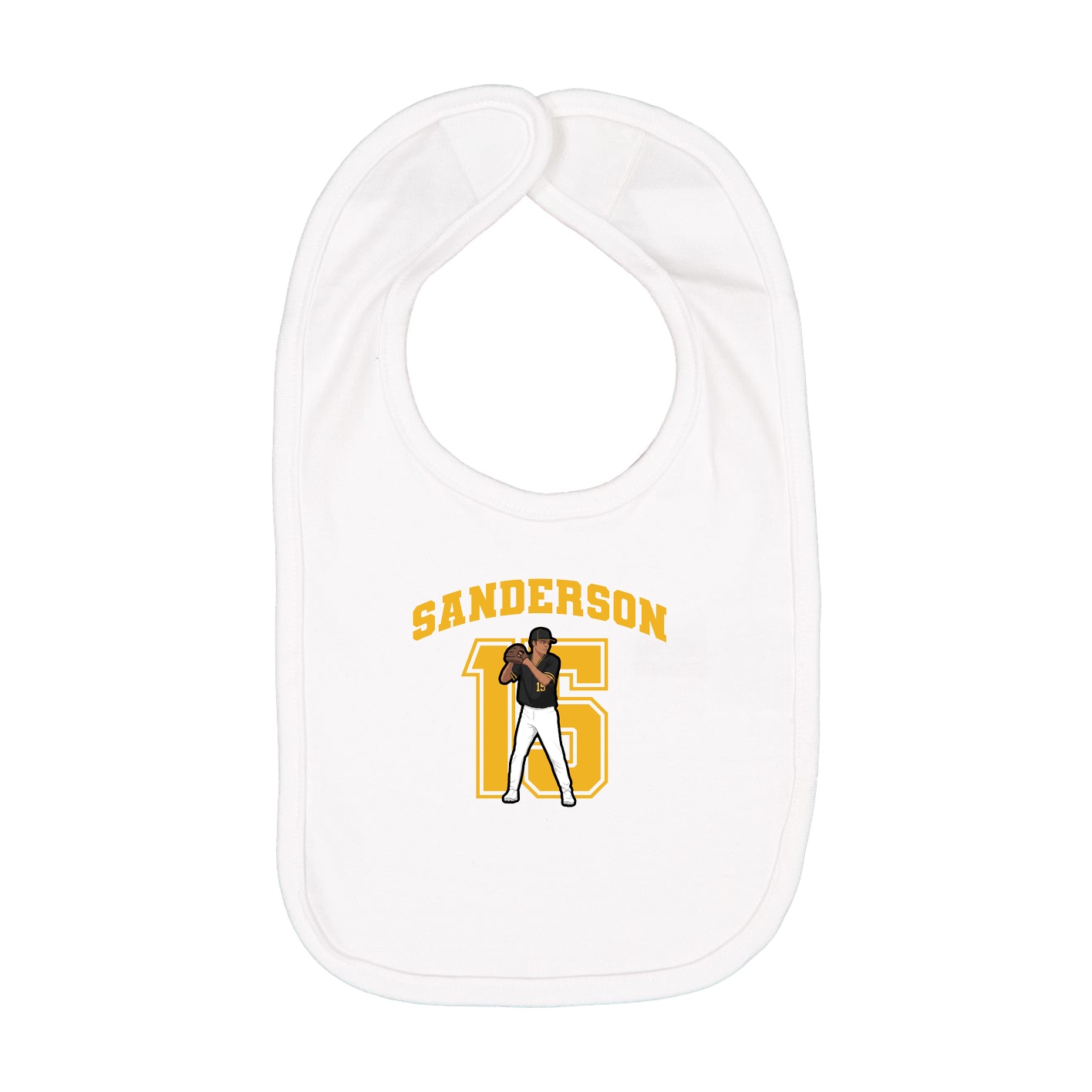 Infant Bib — Number in White