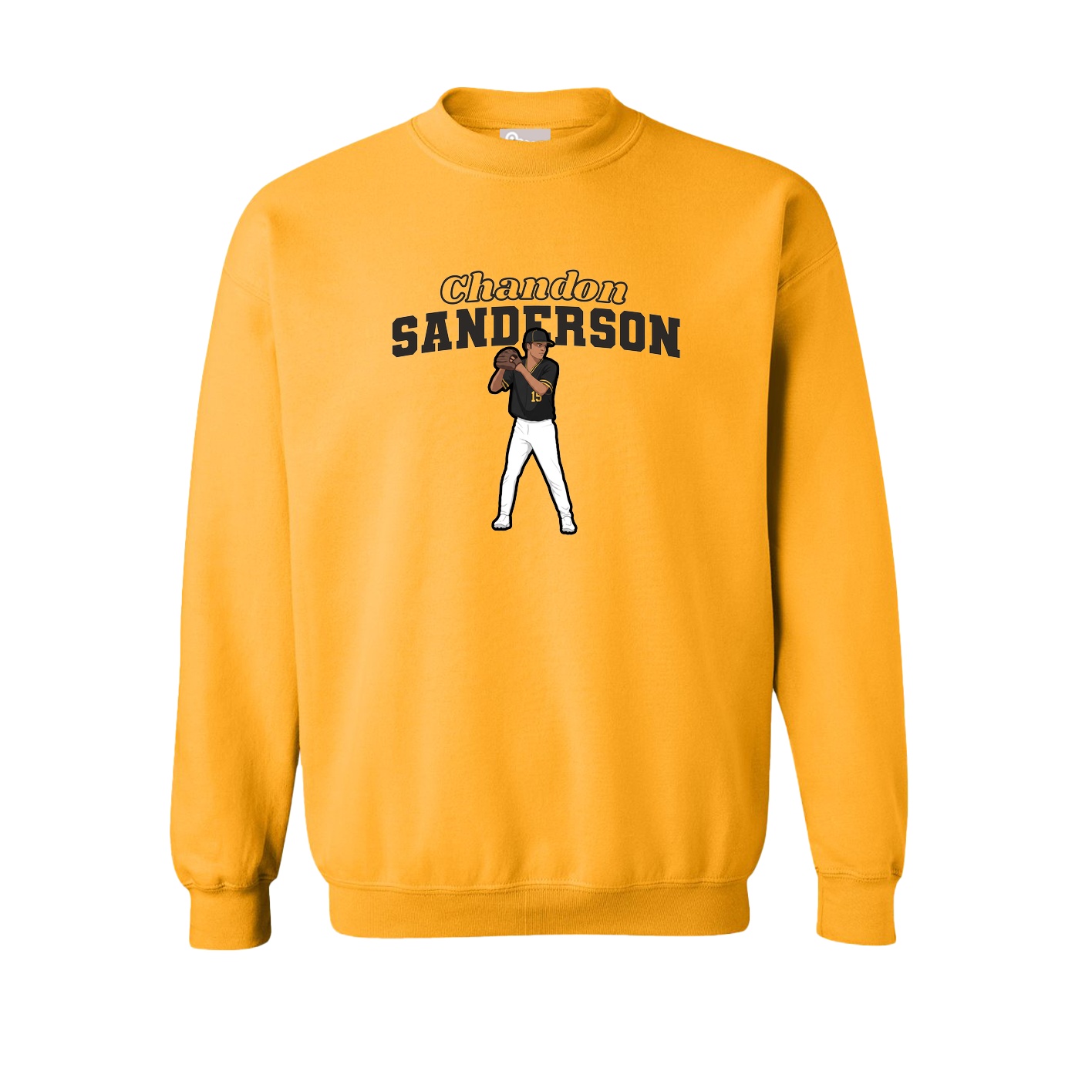 Fleece Crew — Name Arch in Gold