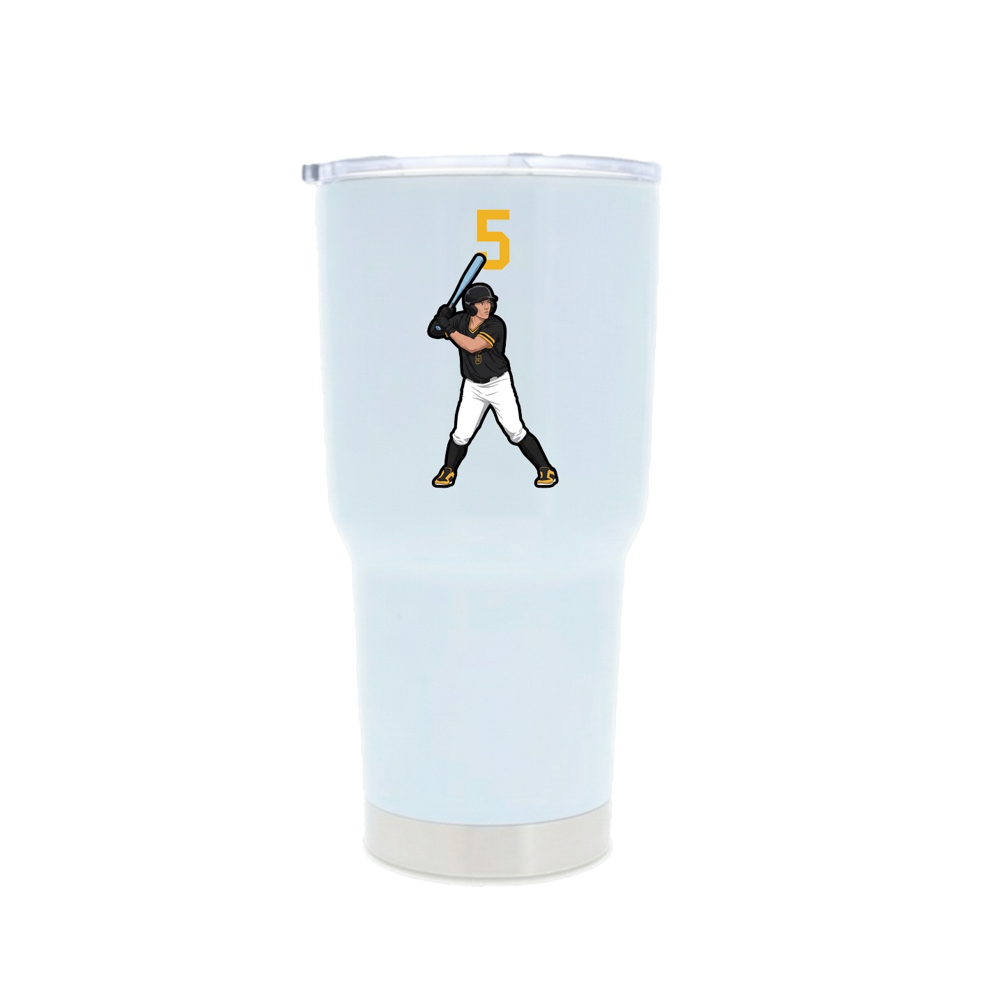 30oz Stainless Steel Tumbler — Number Top in White