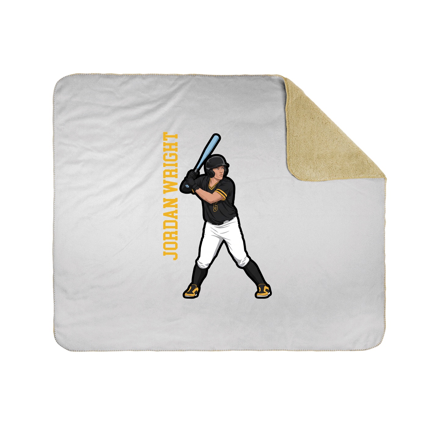Throw Blanket — Name Vertical in White