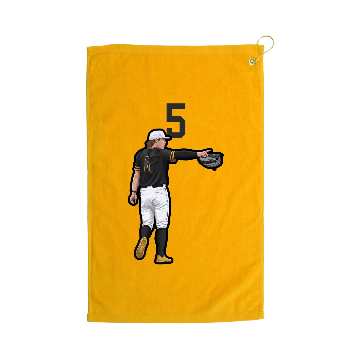 Golf Towel — Number Top in Gold
