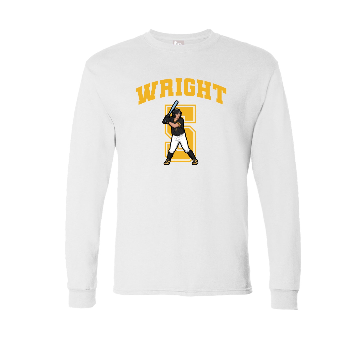 Long Sleeve Tee — Number in White