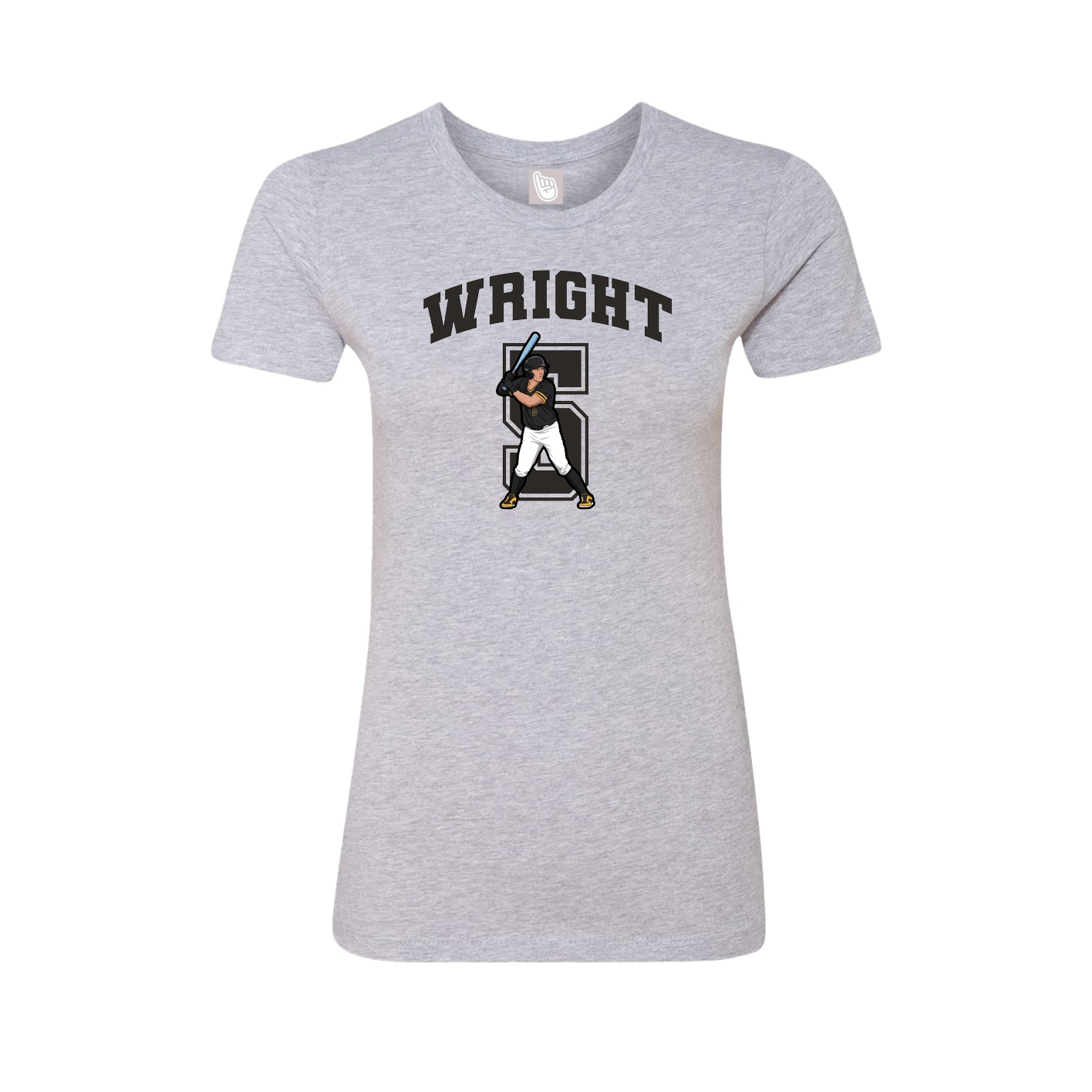 Fitted Women's Tee — Number in Grey