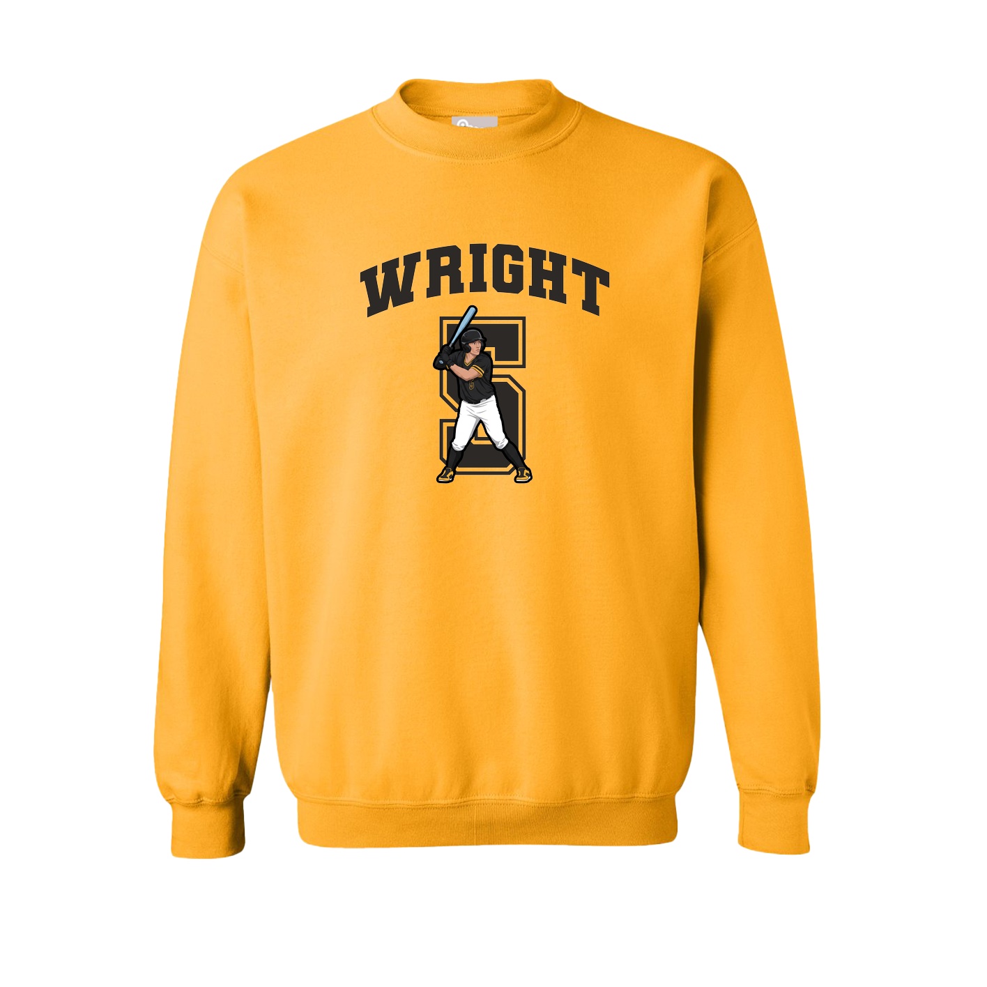 Fleece Crew — Number in Gold
