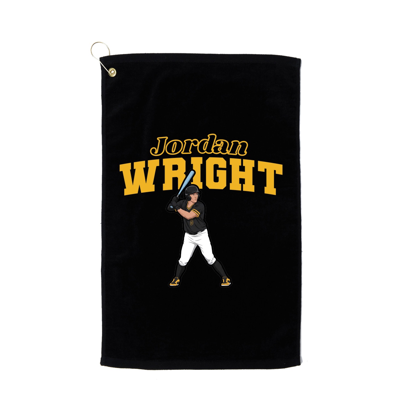 Golf Towel — Name Arch in Black