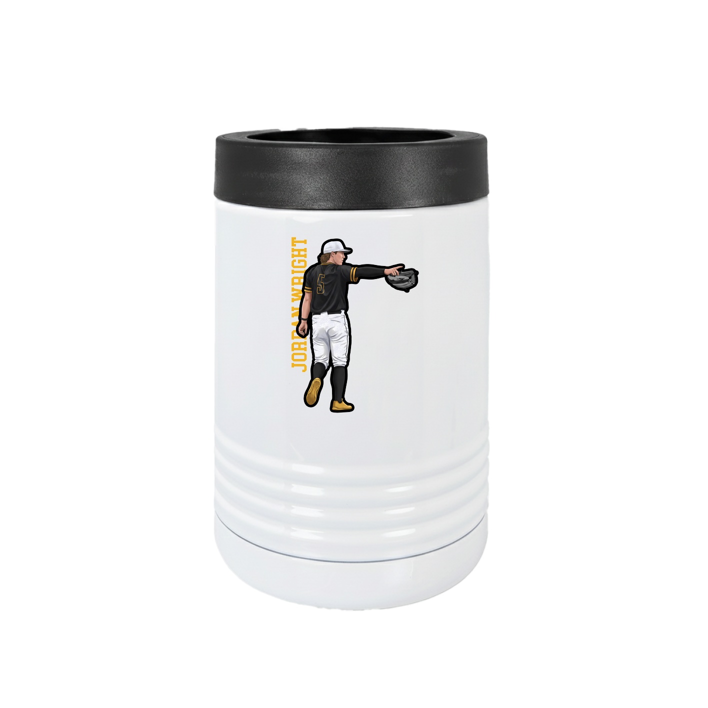 Beverage Holder — Name Vertical in White