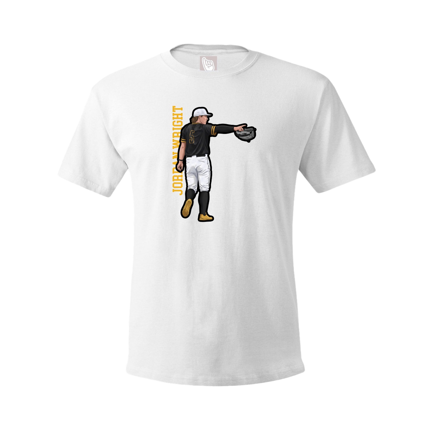 Tee — Name Vertical in White