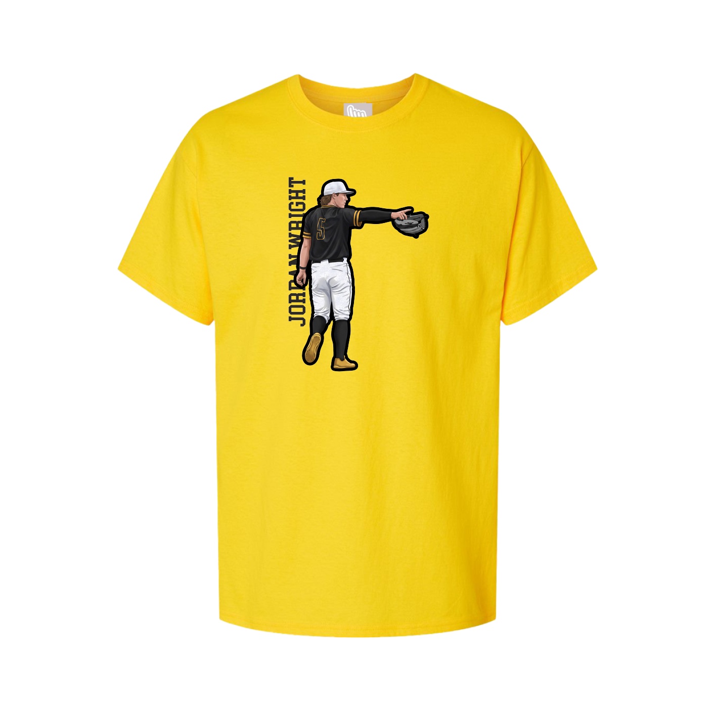 Youth Tee — Name Vertical in Gold