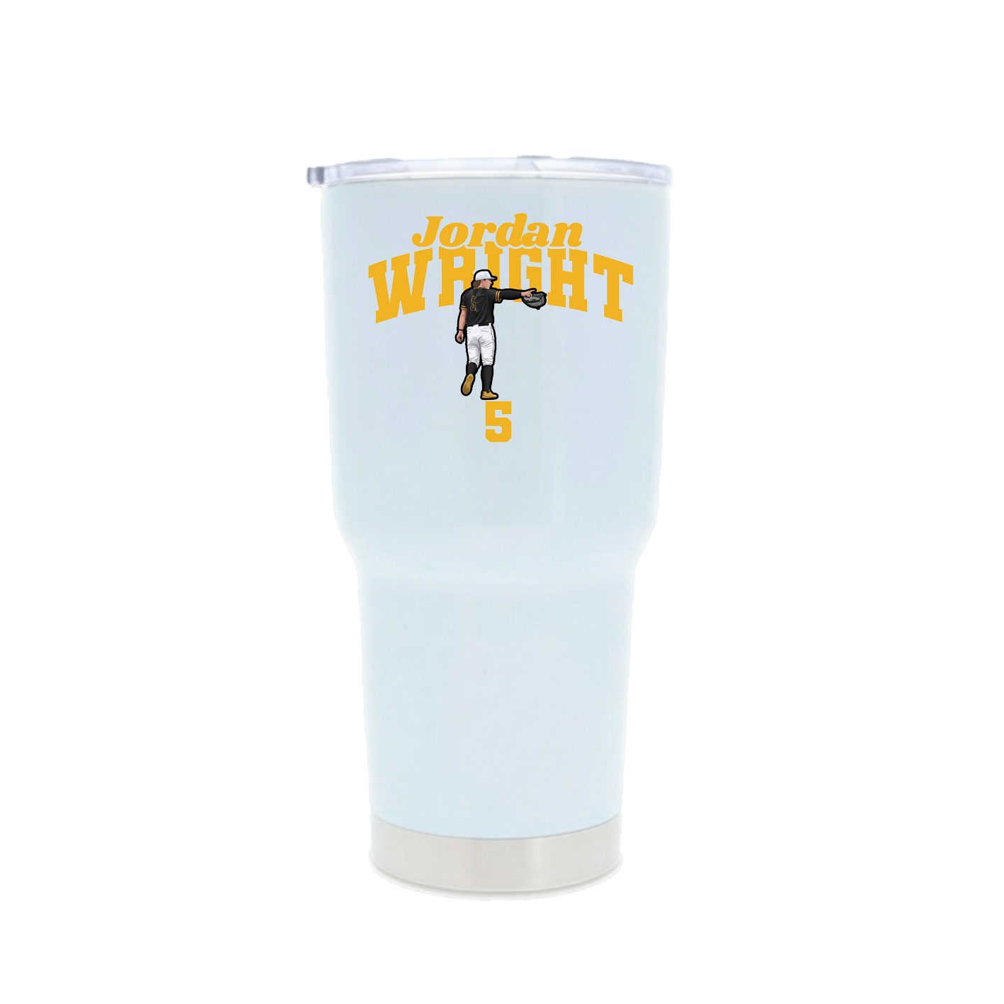 30oz Stainless Steel Tumbler — Signature Arch in White