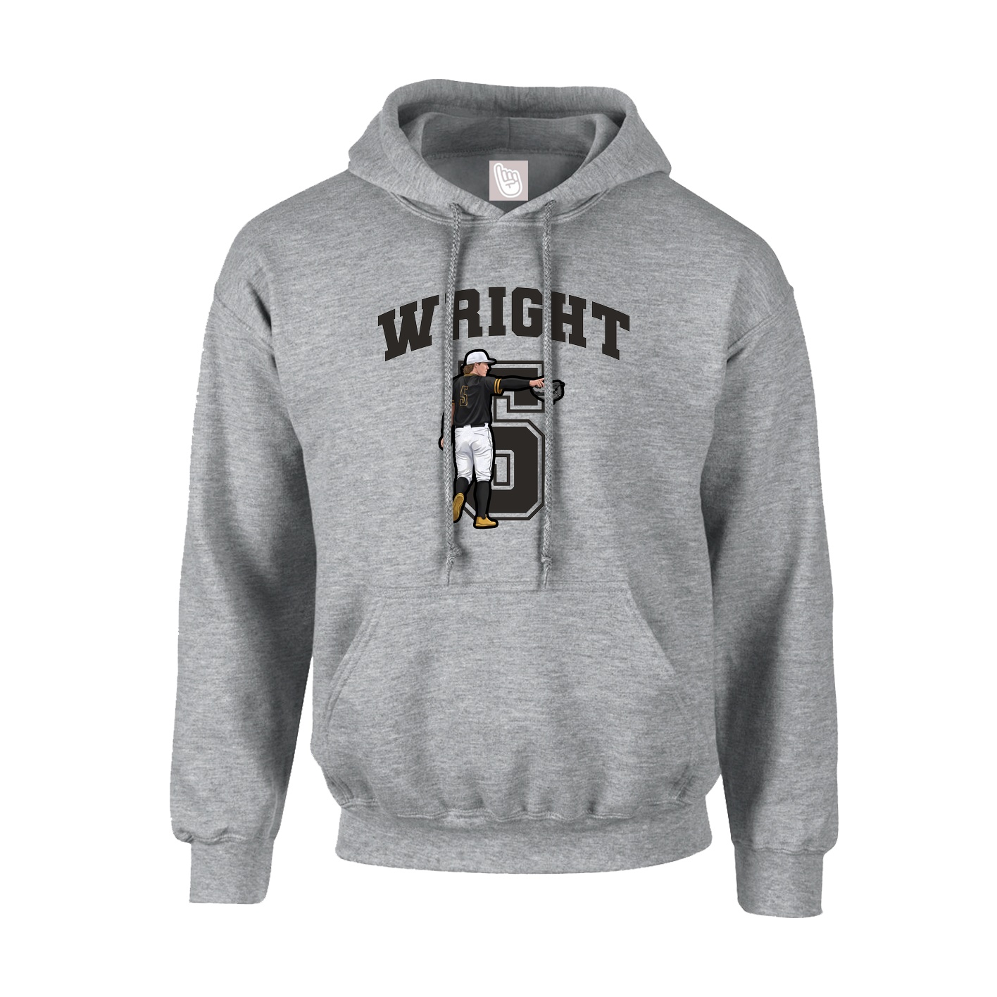 Youth Hoodie — Number in Grey