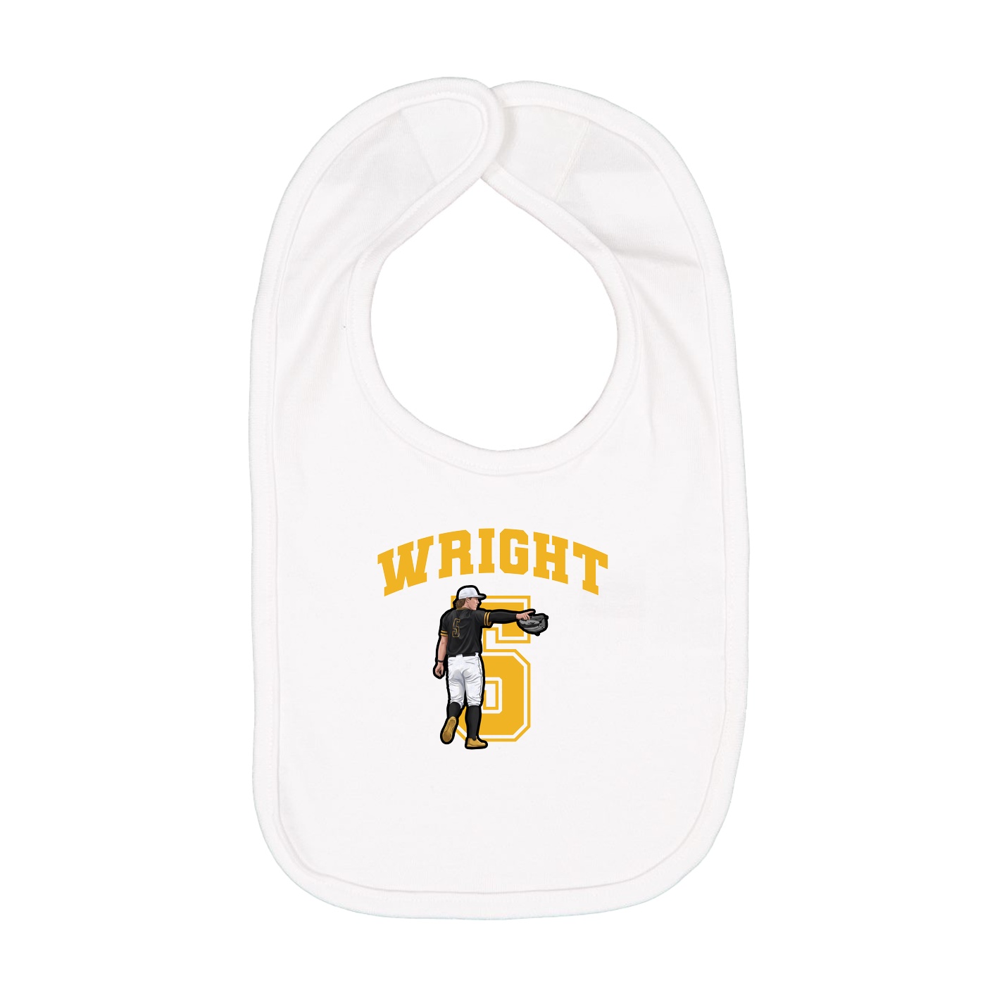 Infant Bib — Number in White