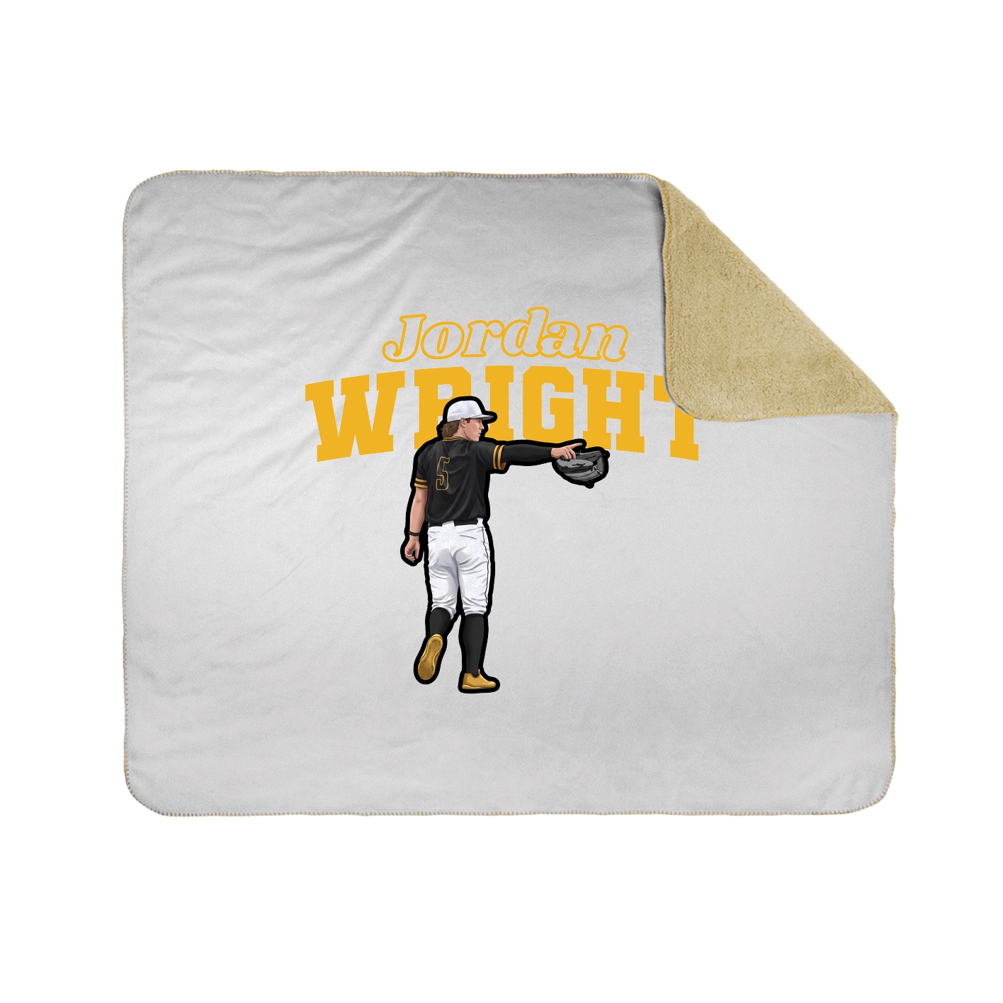 Throw Blanket — Name Arch in White