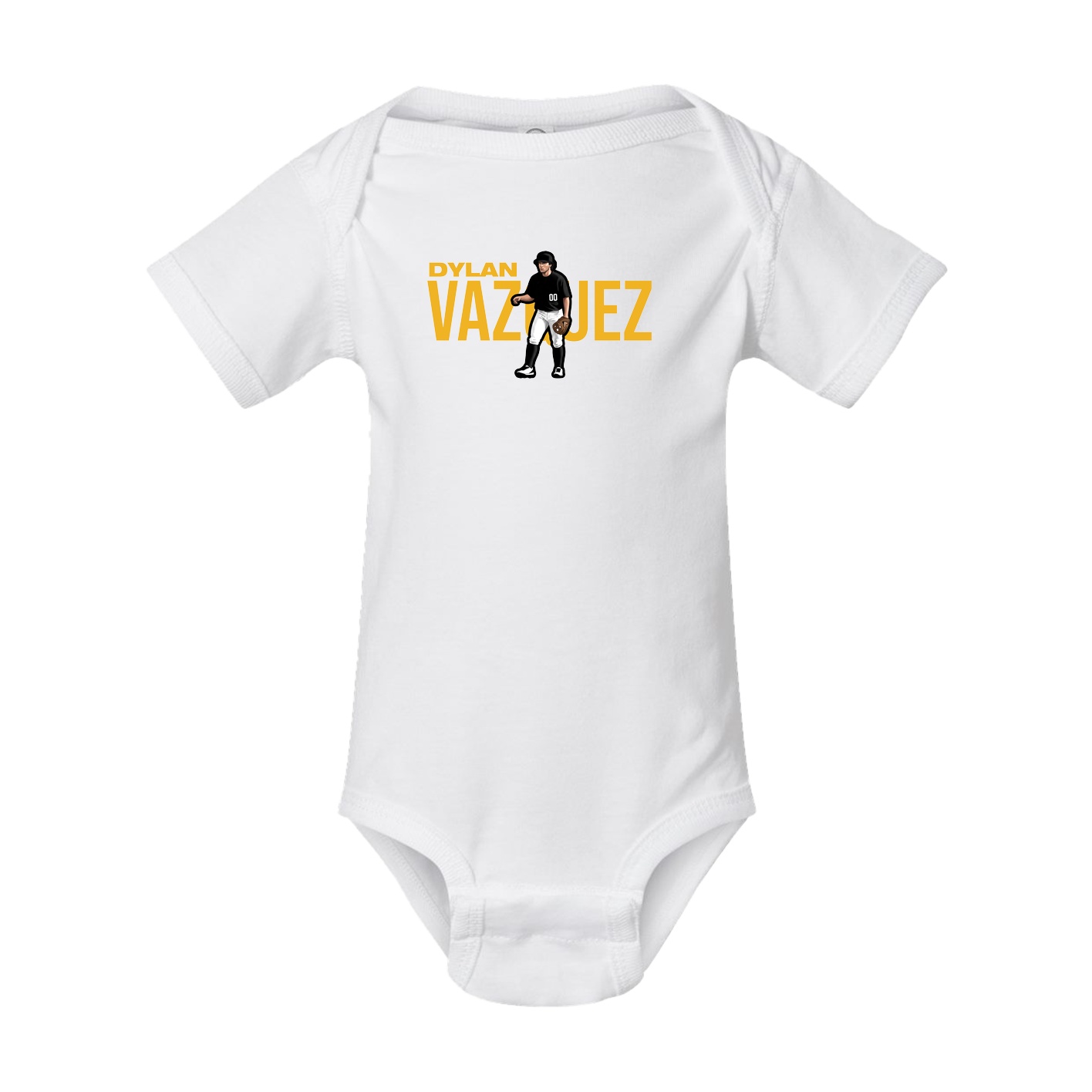 Baby Onesie — Player Name in White