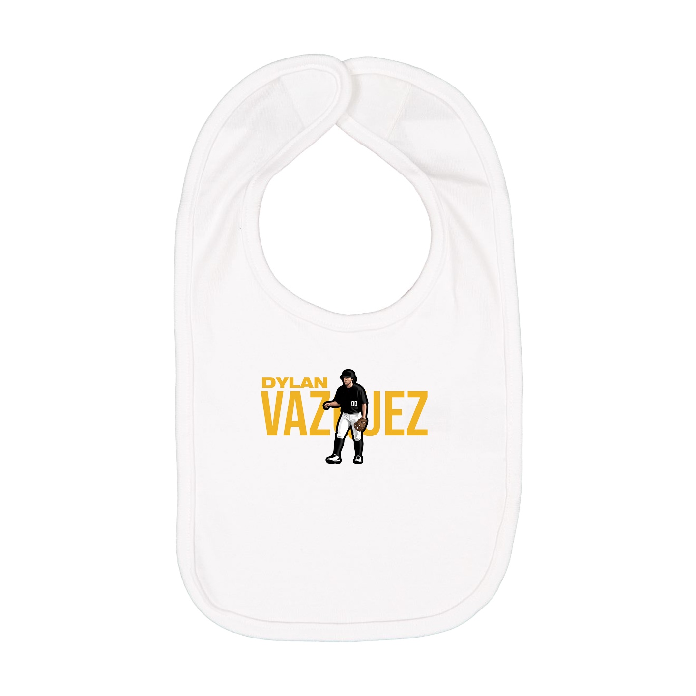 Infant Bib — Player Name in White