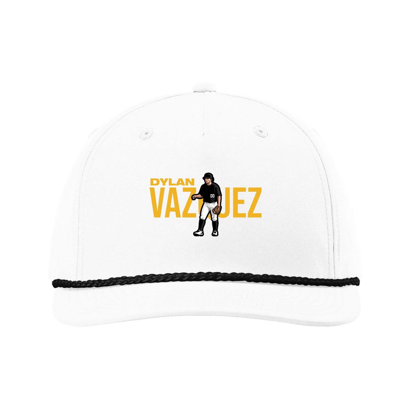 Five-Panel Classic Rope Cap — Player Name in White