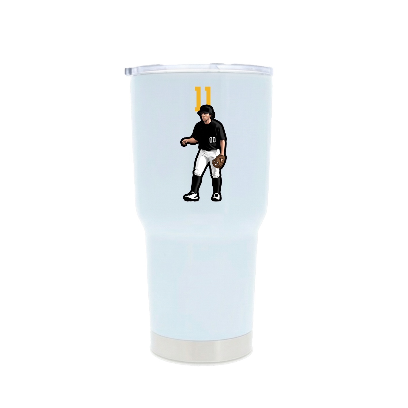 30oz Stainless Steel Tumbler — Number Top in White