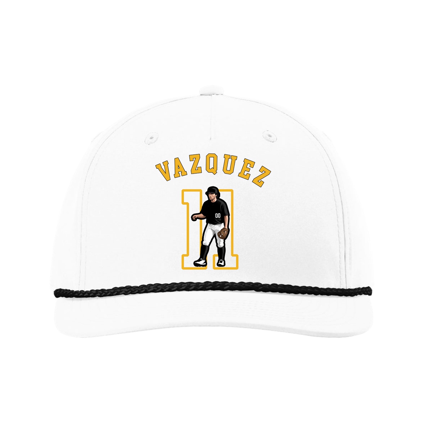 Five-Panel Classic Rope Cap — Shirsey Arch in White