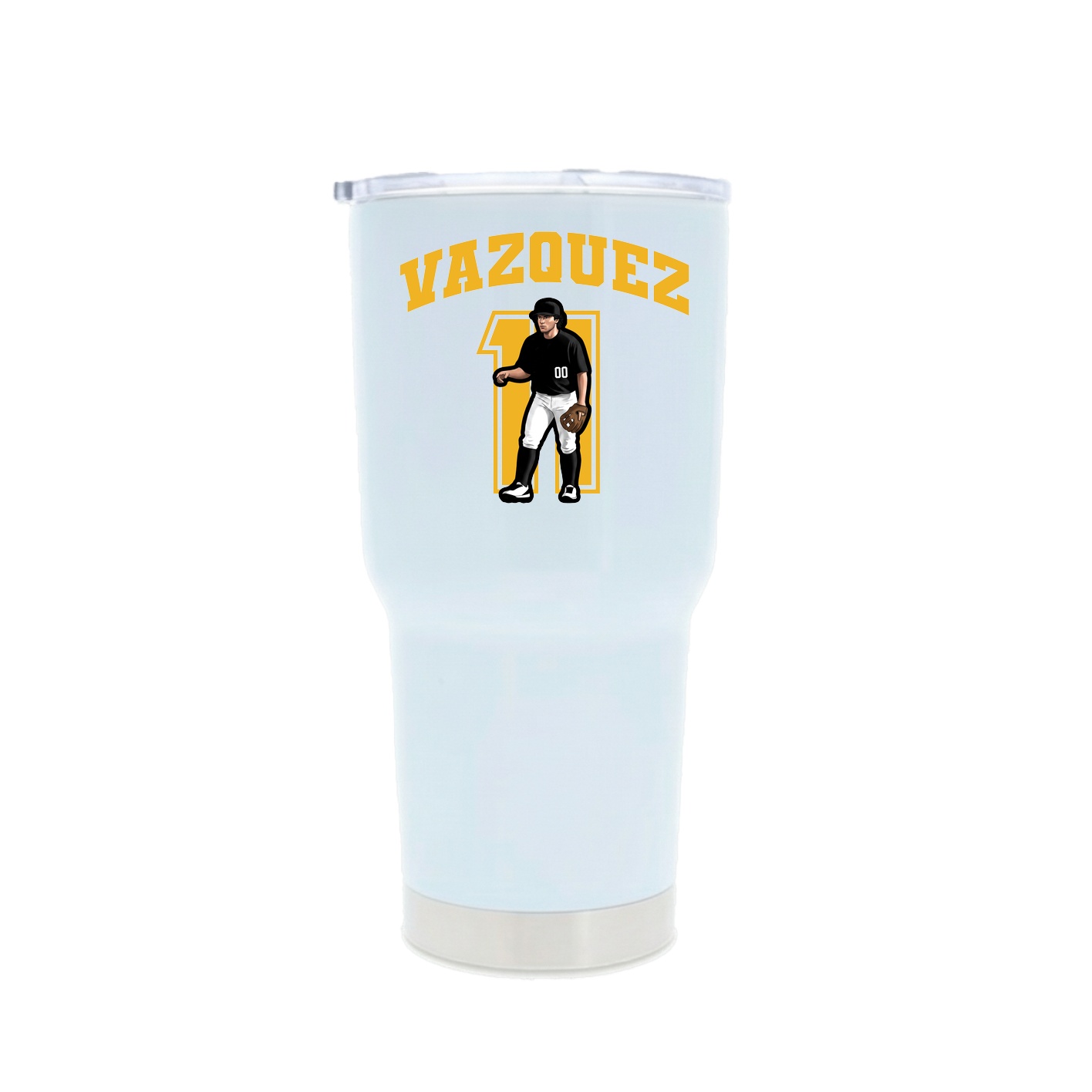 30oz Stainless Steel Tumbler — Number in White