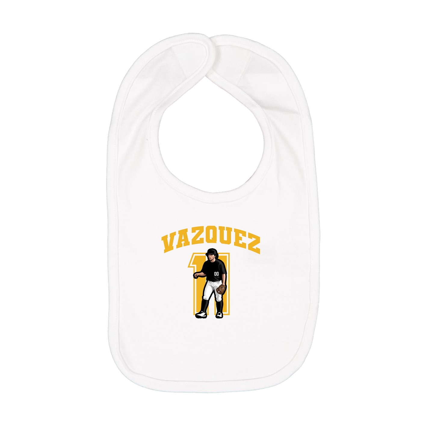 Infant Bib — Number in White
