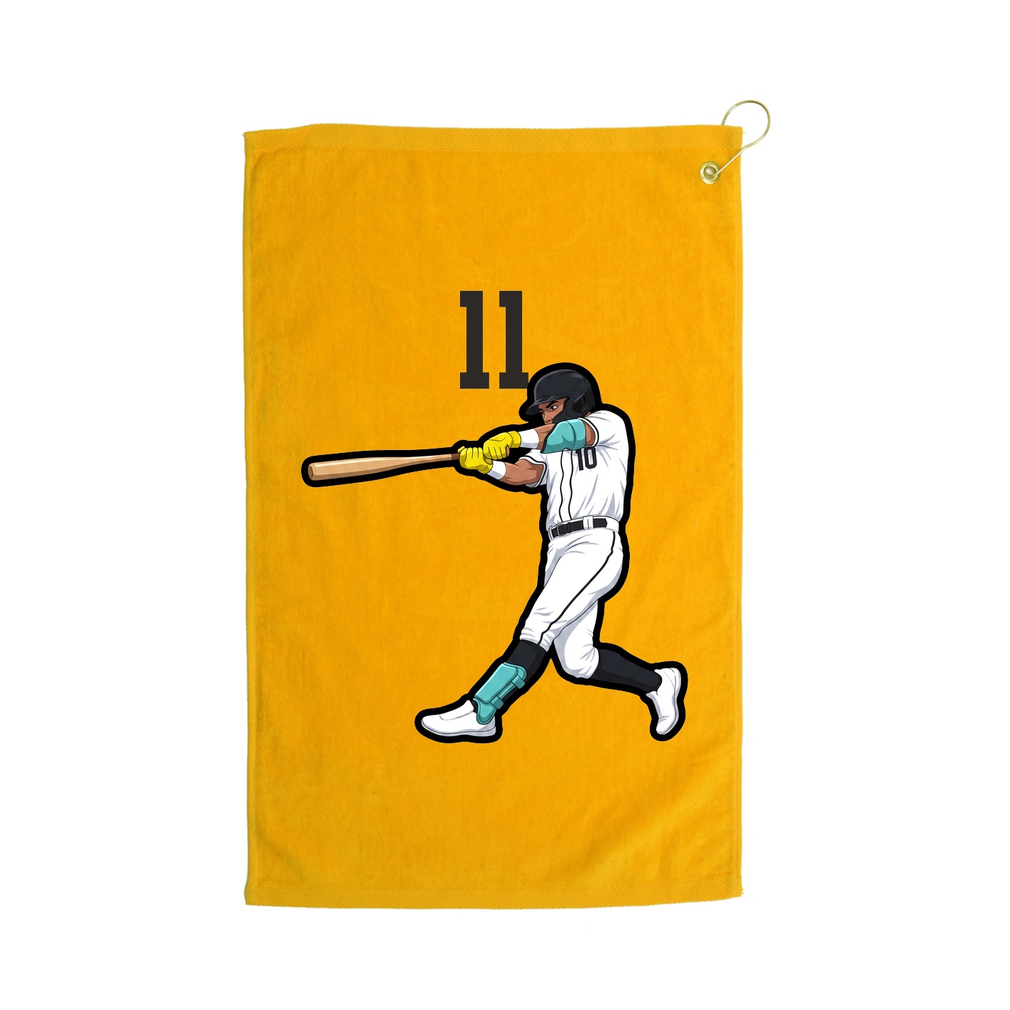 Golf Towel — Number Top in Gold