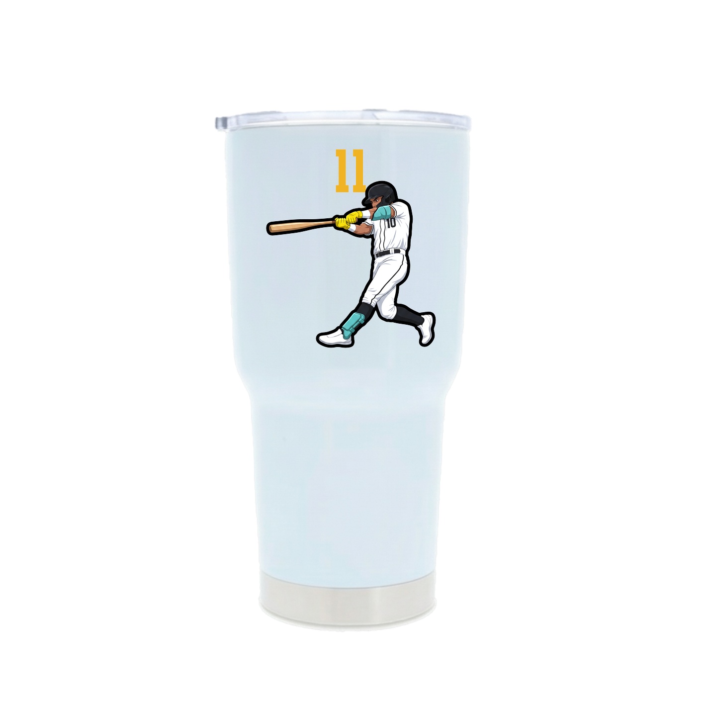30oz Stainless Steel Tumbler — Number Top in White