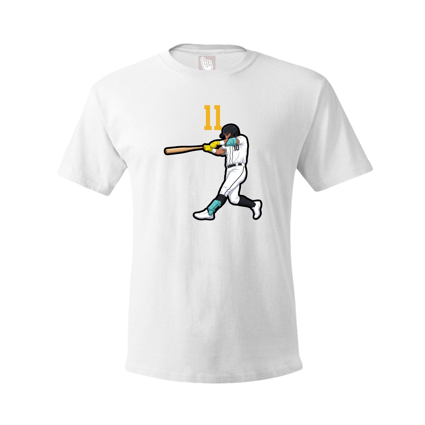 Youth Tee — Number Top in White
