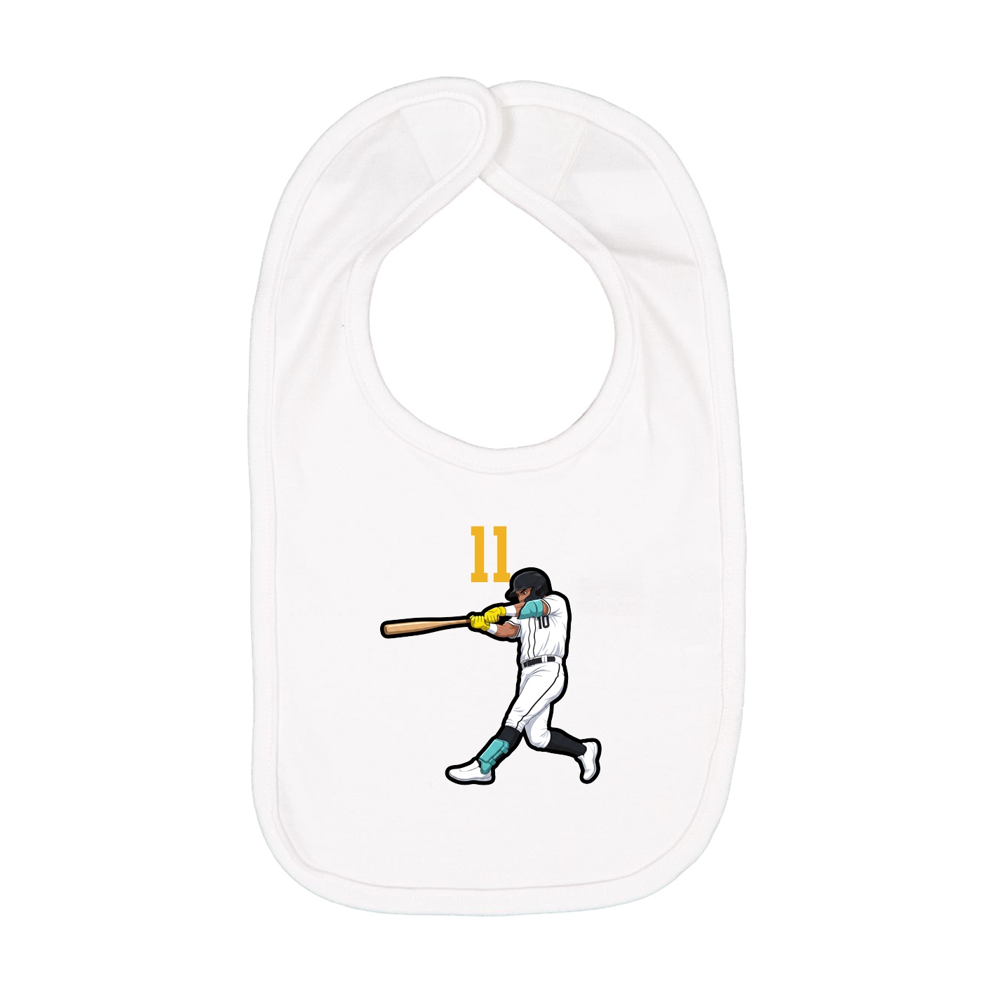 Infant Bib — Number Top in White