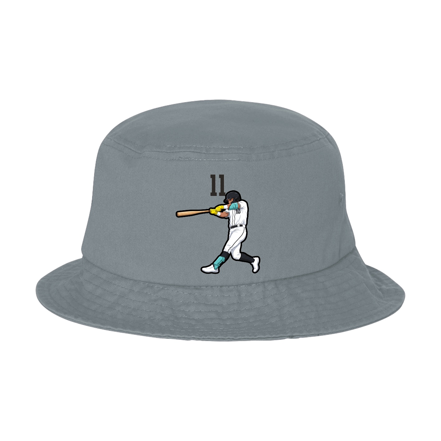 Bucket Cap — Number Top in Grey