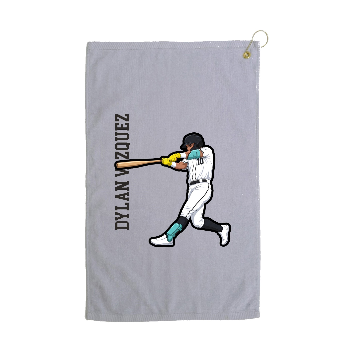 Golf Towel — Name Vertical in Grey