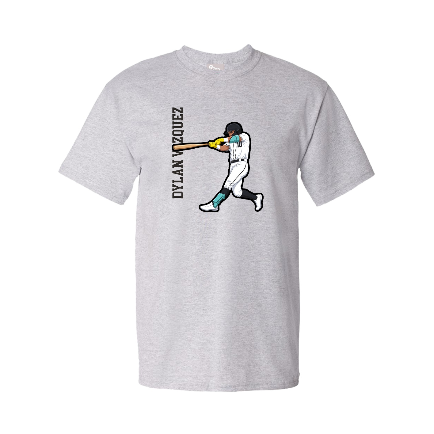 Youth Tee — Name Vertical in Grey