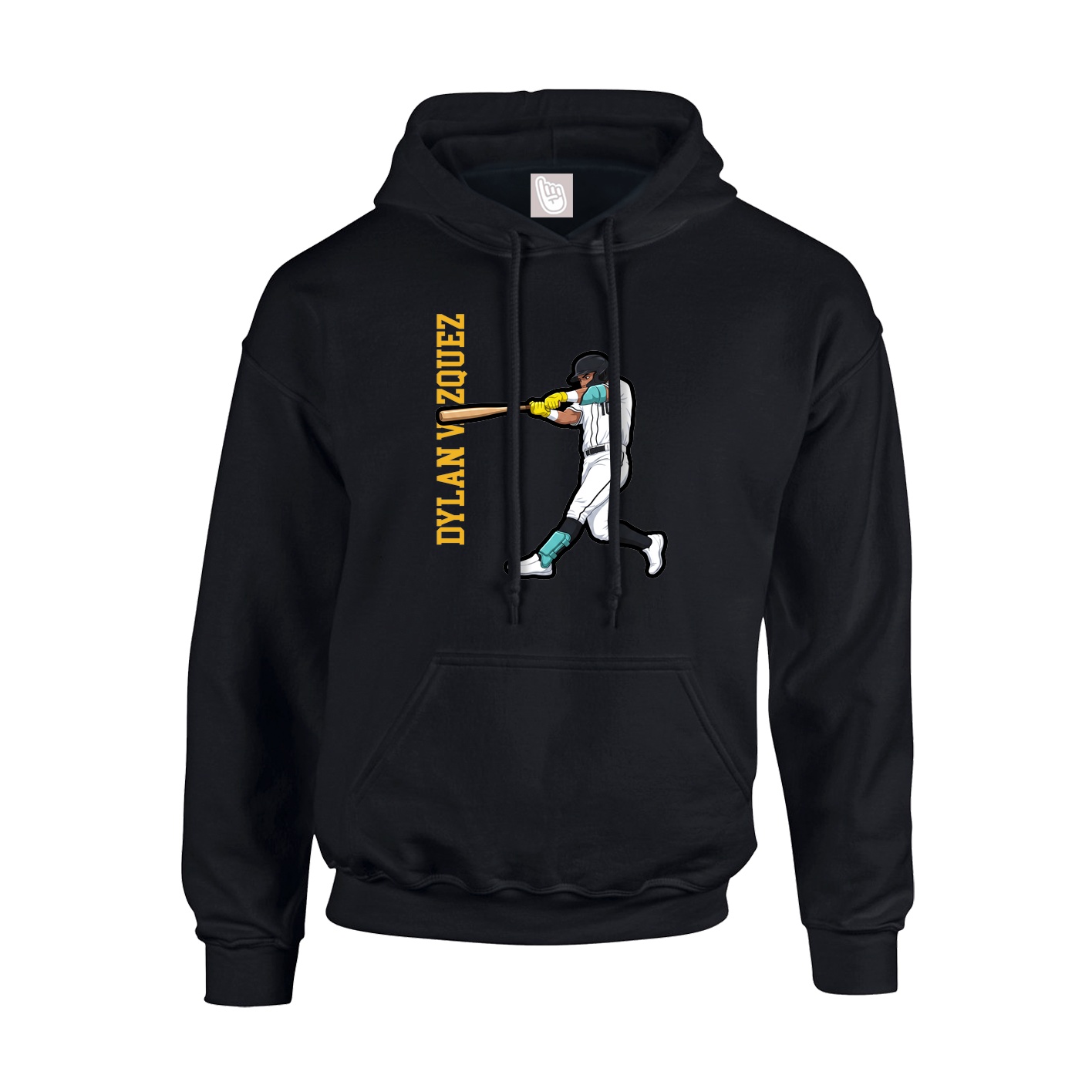 Hoodie — Name Vertical in Black