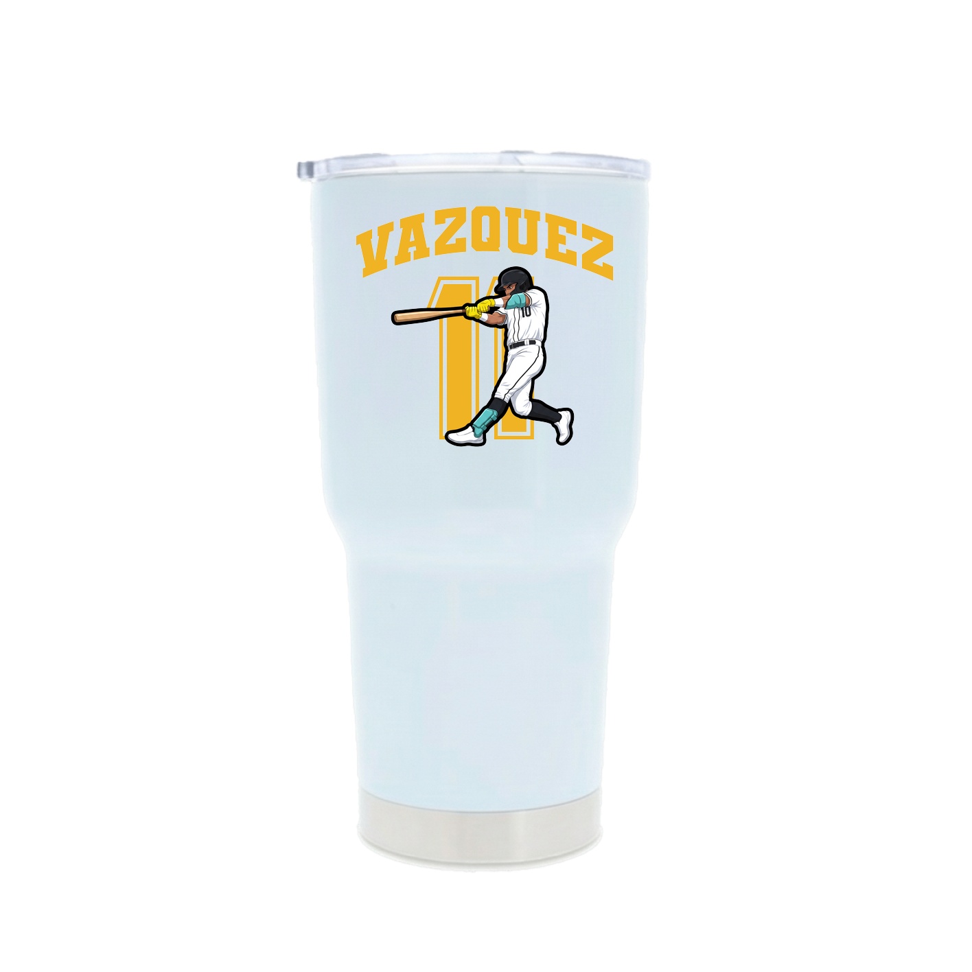 30oz Stainless Steel Tumbler — Number in White