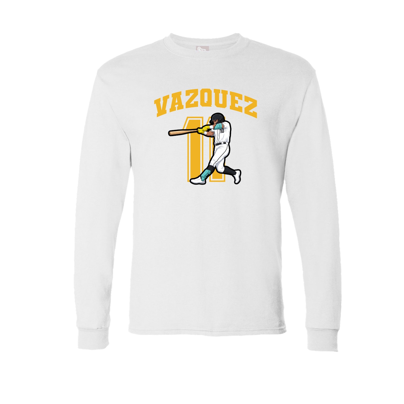 Long Sleeve Tee — Number in White