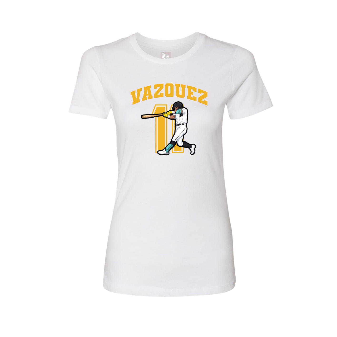 Fitted Women's Tee — Number in White