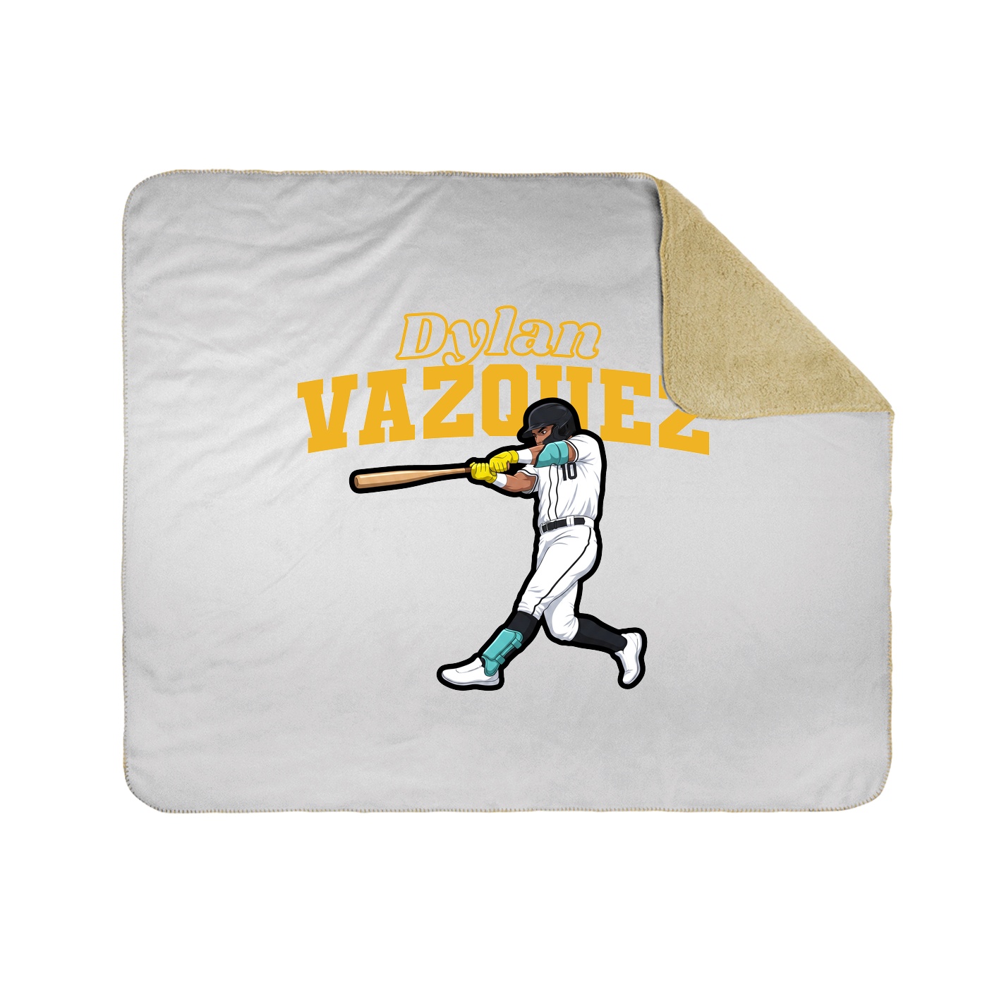 Throw Blanket — Name Arch in White