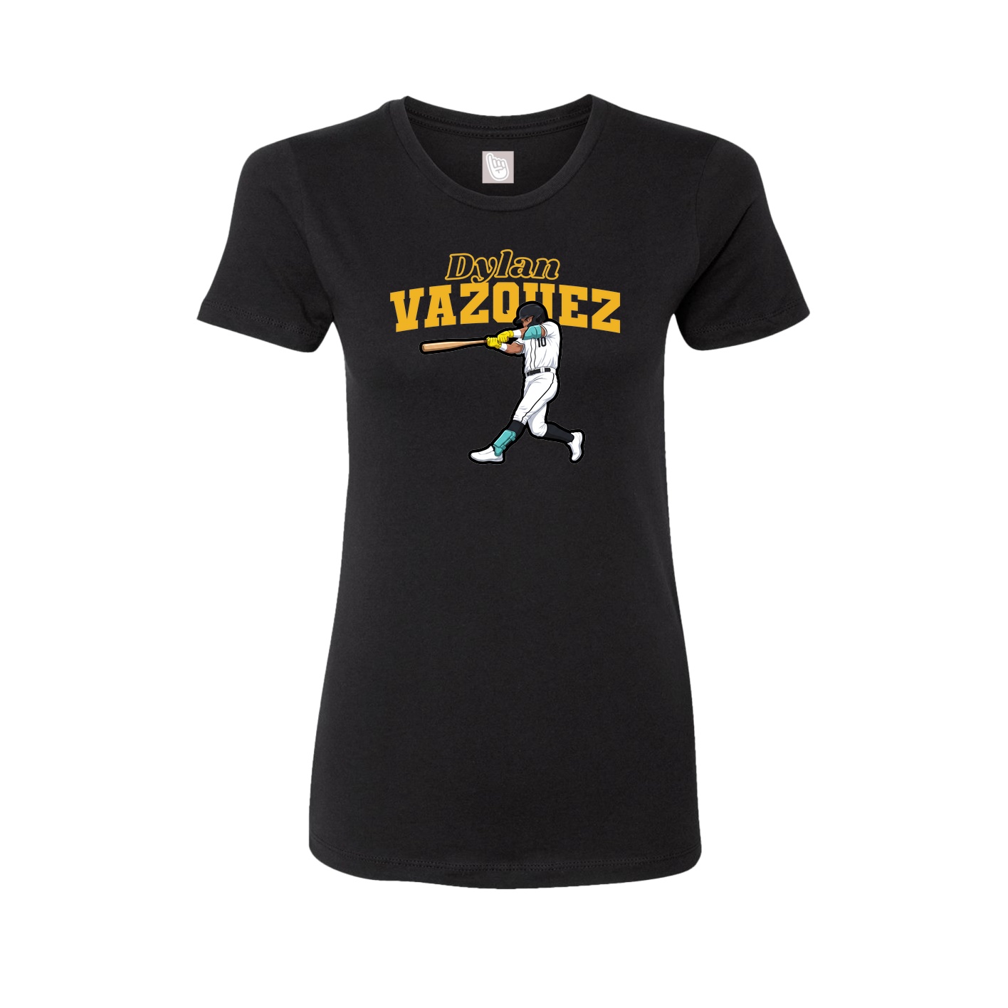 Fitted Women's Tee — Name Arch in Black