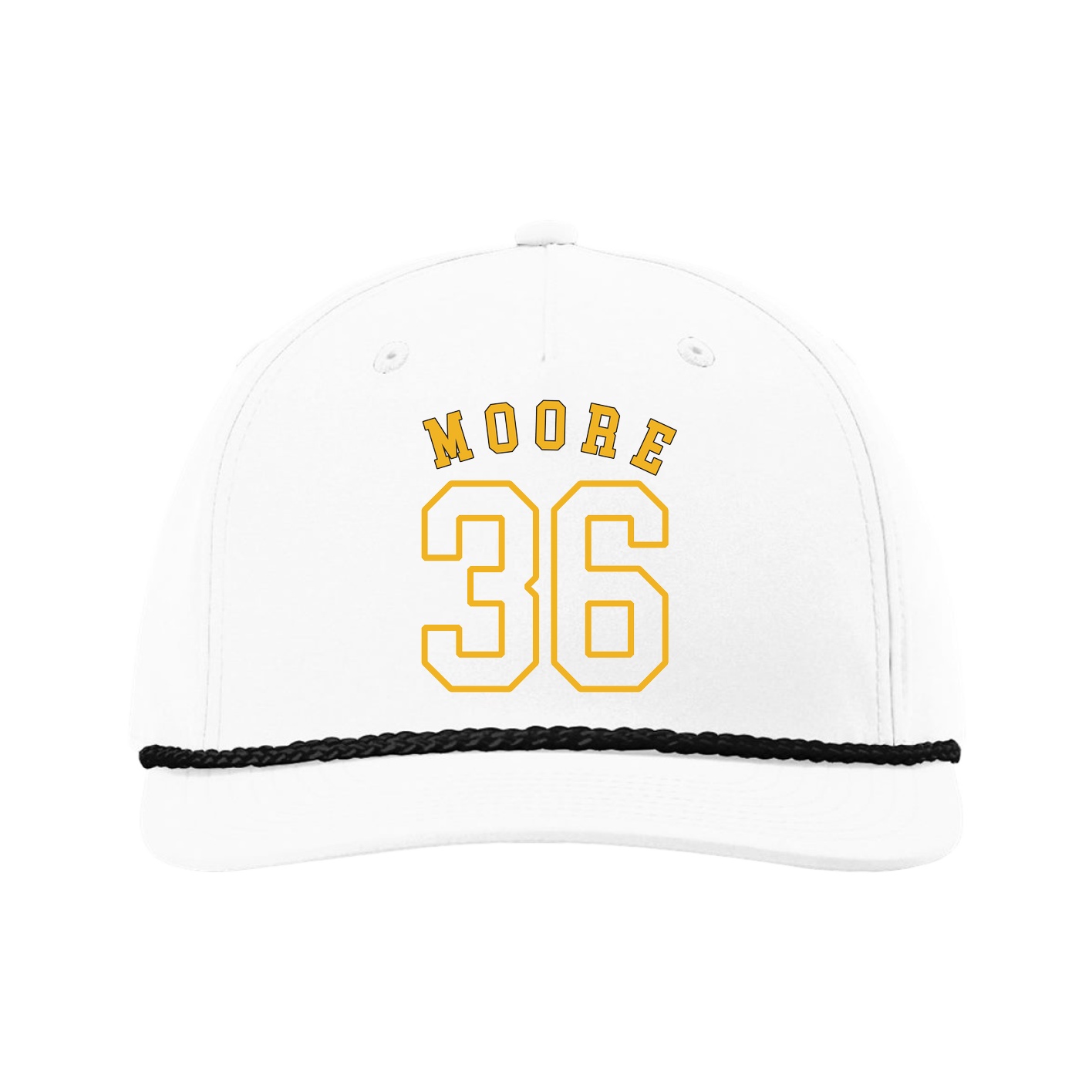 Five-Panel Classic Rope Cap — Shirsey Arch in White