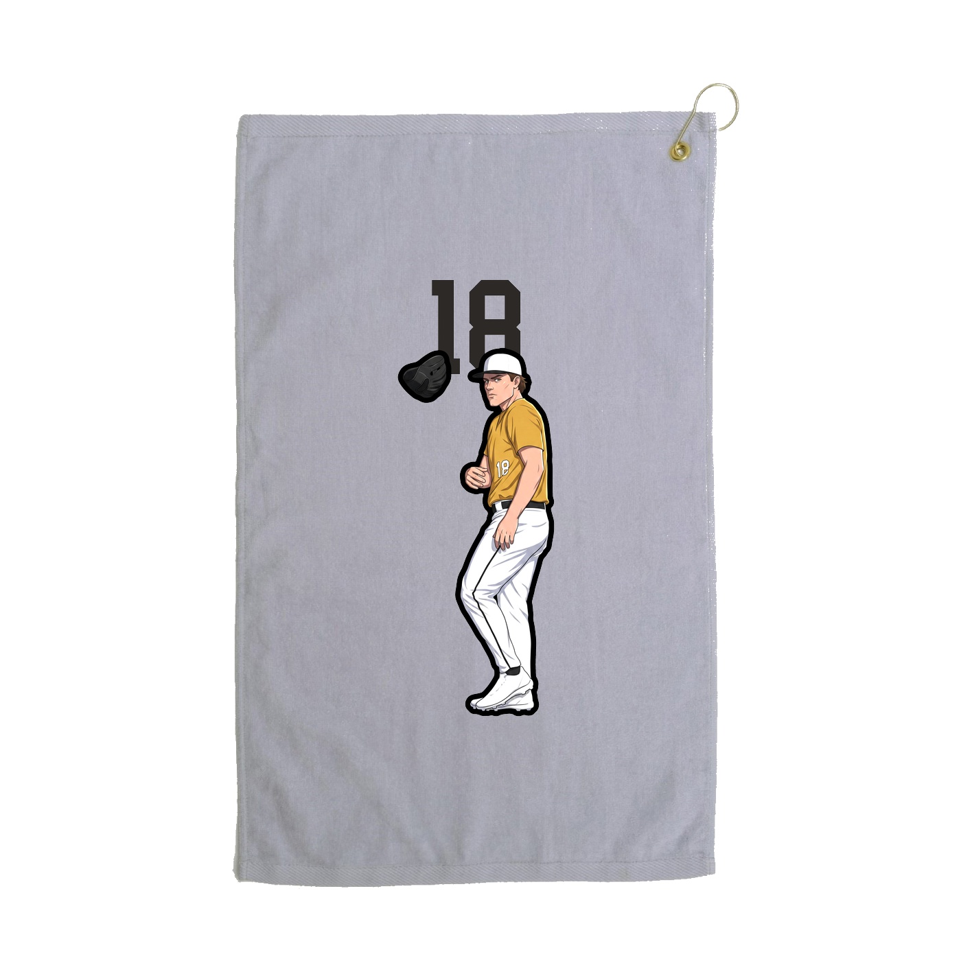 Golf Towel — Number Top in Grey