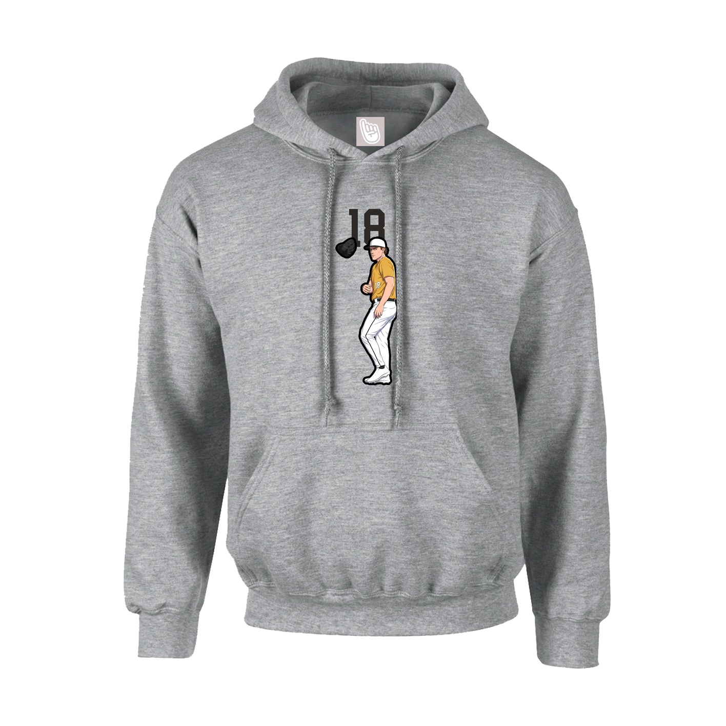 Hoodie — Number Top in Grey