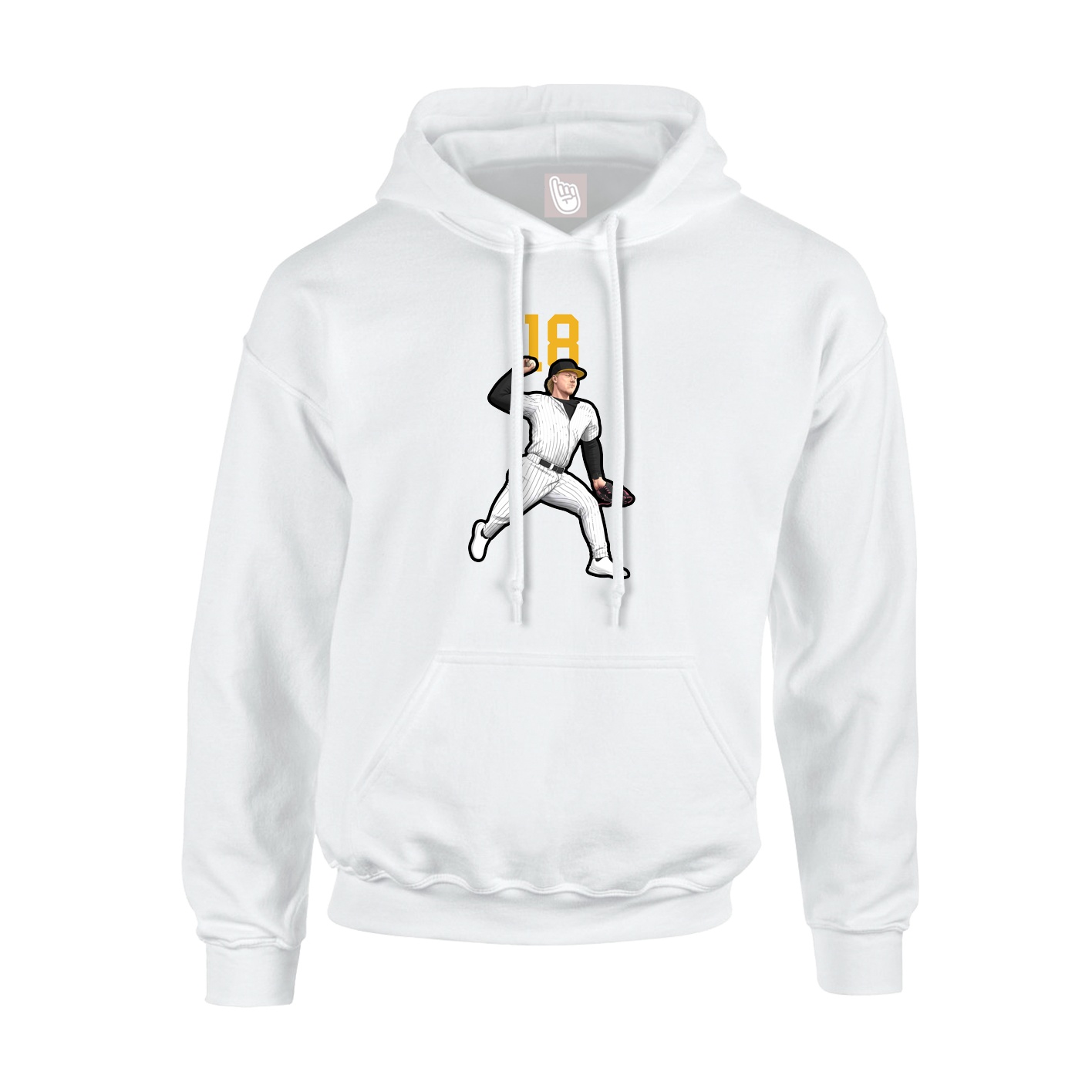 Youth Hoodie — Number Top in White