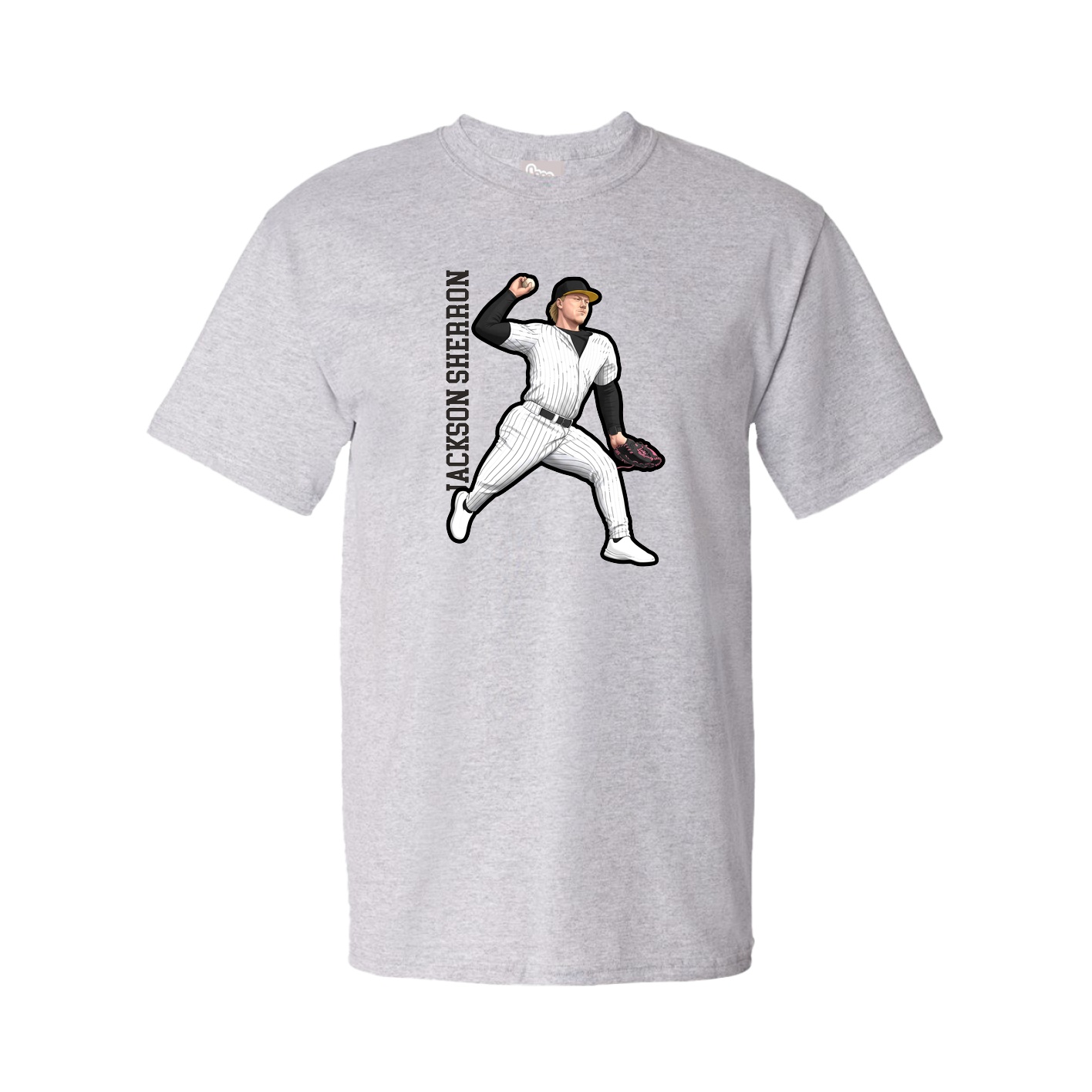 Youth Tee — Name Vertical in Grey