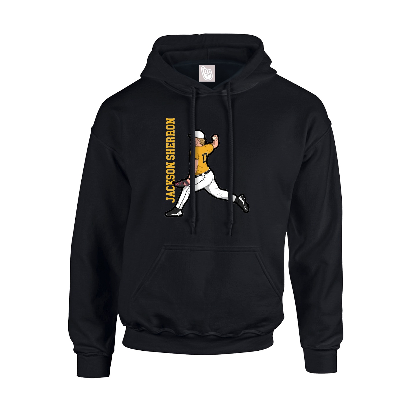 Youth Hoodie — Name Vertical in Black