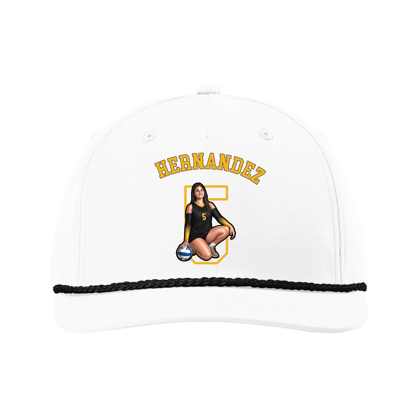 Five-Panel Classic Rope Cap — Shirsey Arch in White