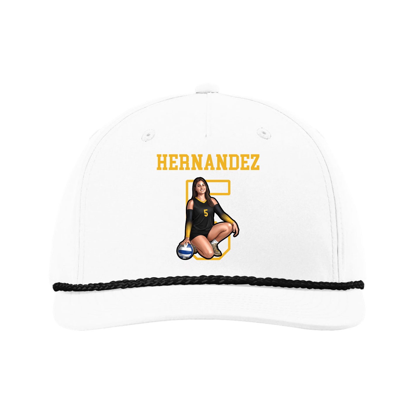 Five-Panel Classic Rope Cap — Shirsey in White